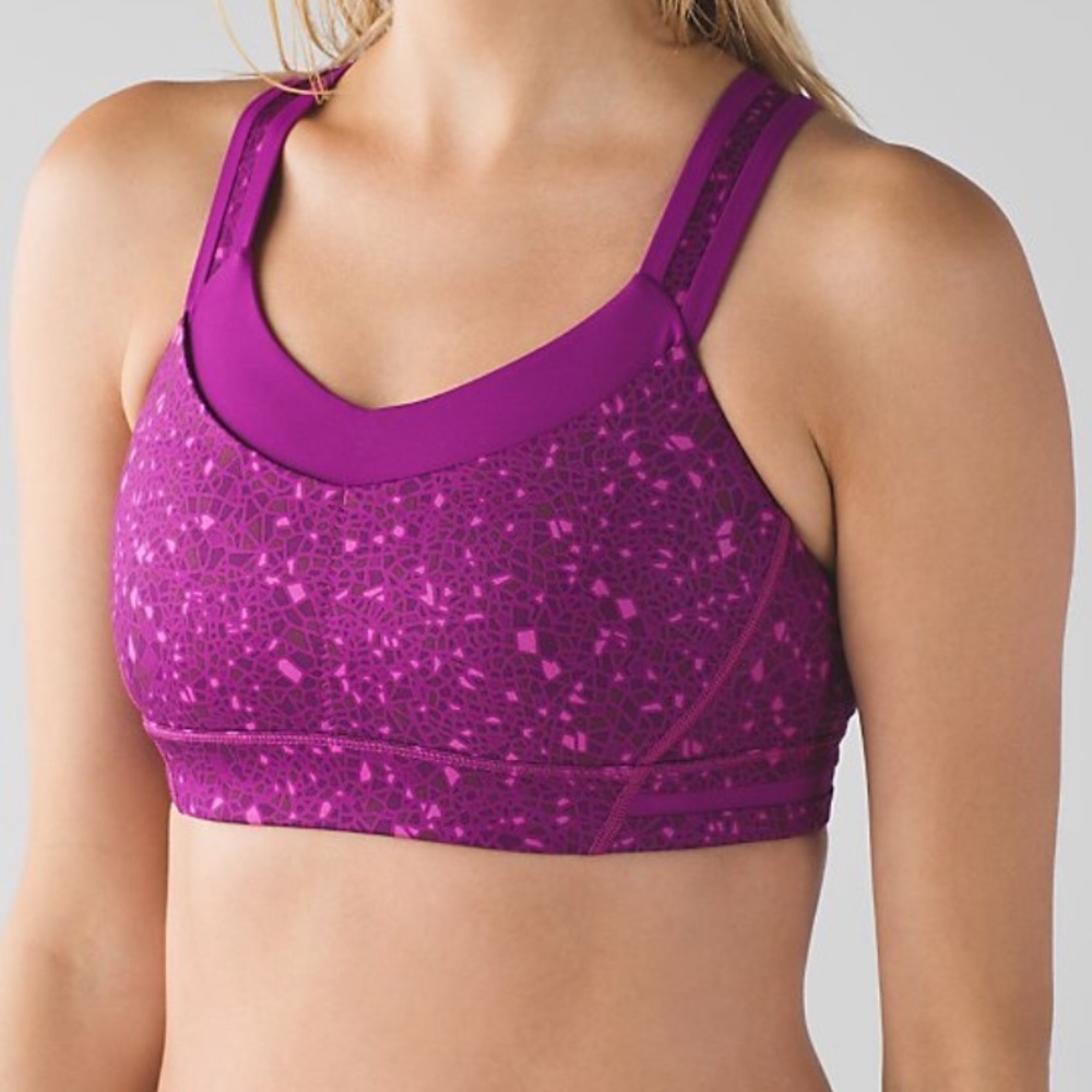 Lululemon Rack Pack bra, purple pink size 4